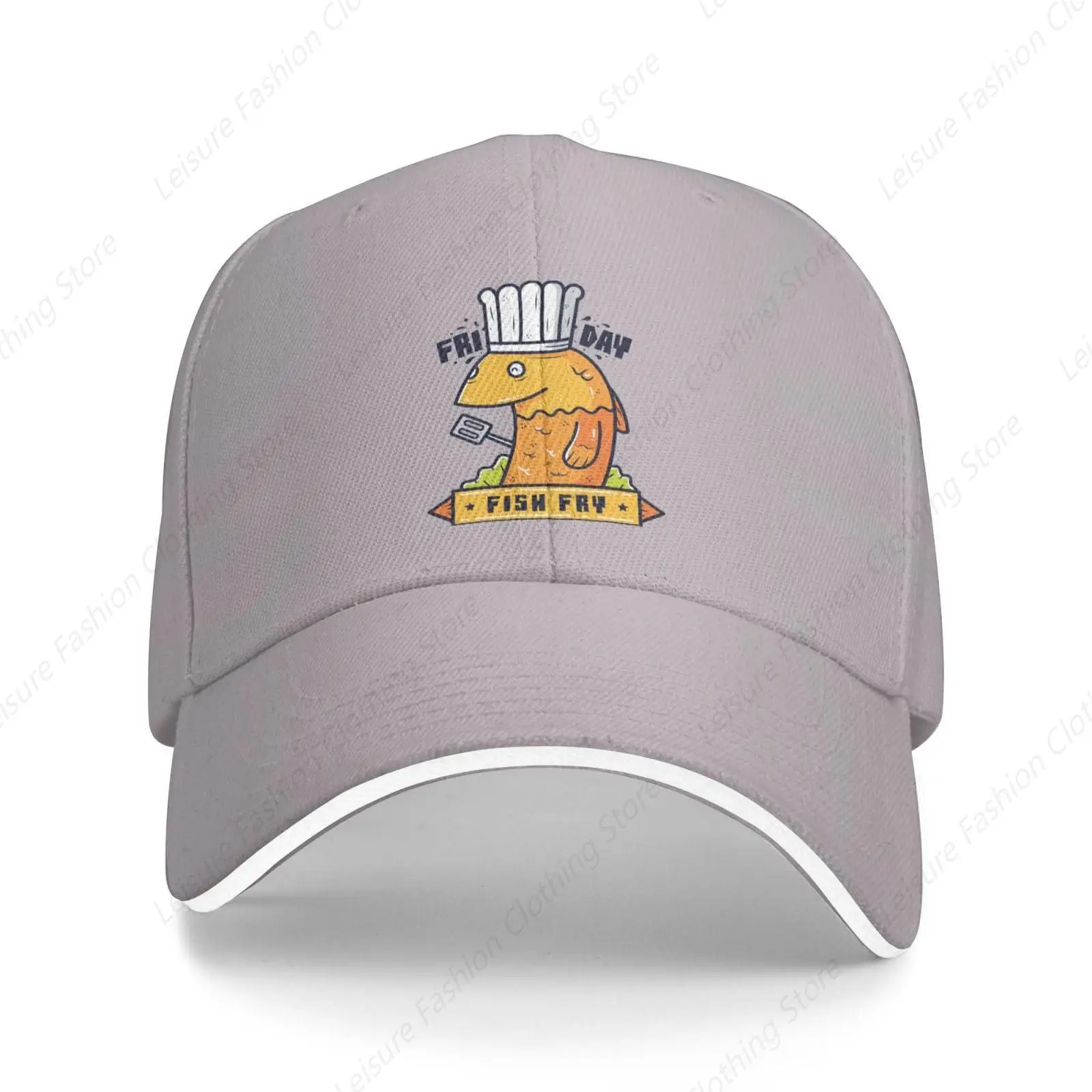 Friday Fish Fry Trucker Baseball Cap for Men Women Hat Sandwich Brim Dad Hats