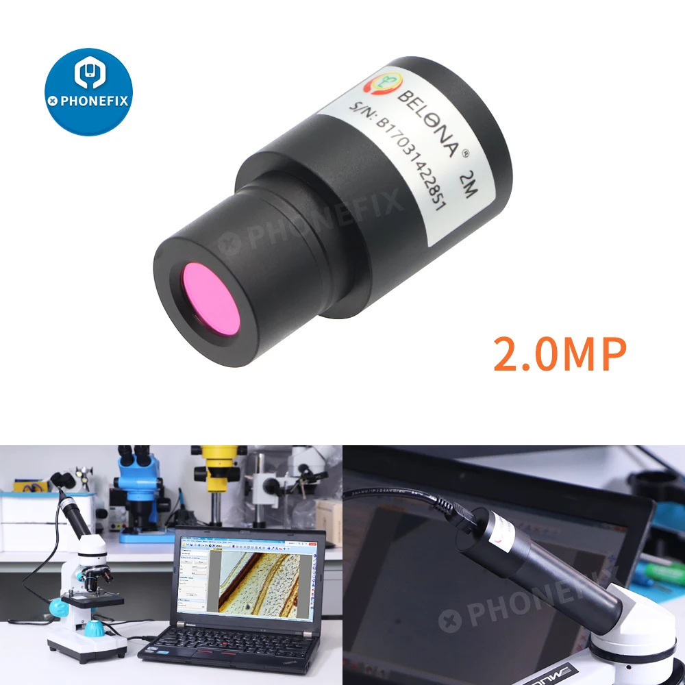 HD CMOS 2MP 5MP USB 2.0 العالمي الرقمية العدسة البيولوجية مجهر ستيريو كاميرا الإلكترونية العدسة تصاعد حجم 23.2 مللي متر