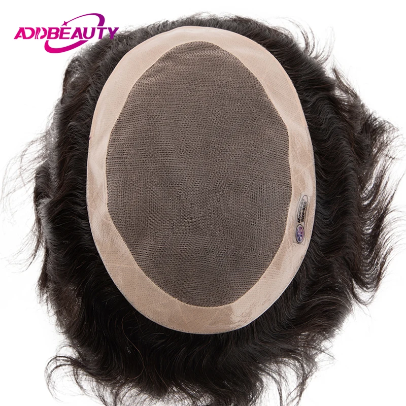 Người Đàn Ông Toupee Mono NPU Tóc Tóc Giả Ấn Độ Tóc Thay Thế Thẳng Sóng Nam Mao Mạch Chân Giả Bộ Tóc Giả Màu Tự Nhiên