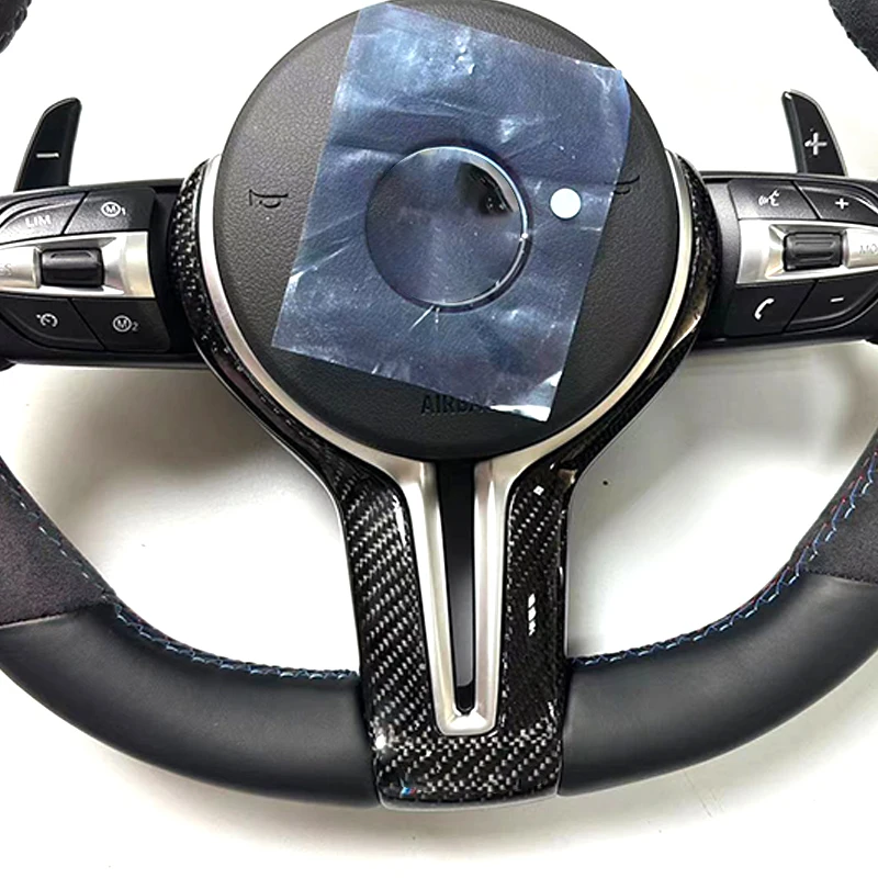 Alcantara Leather M Sport F20 F22 F30 F32 F10 F12 F07 F01 For  Steering Wheel with Carbon Fiber Cover