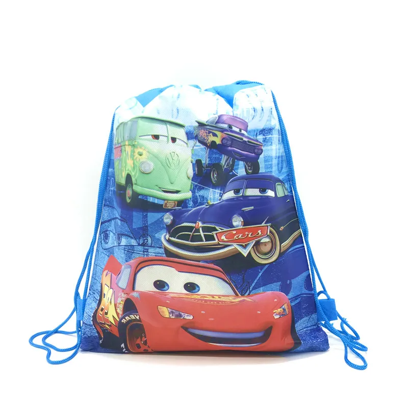 1pc Disney Cars Storage Bag Nonwoven Lightning McQueen Drawstring Bags Party Decoration Kids Birthday Christmas Gift Supplies