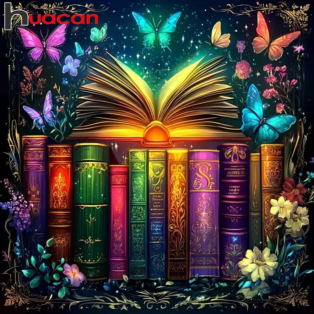 Huacan Diamant Malerei Buch Schmetterling voller Bohrer Set gedruckt Leinwand Kreuzstich Kits Zimmer Home Decor Geschenke