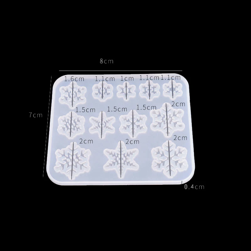 Christmas Hollow Snowflake Ornament Silicone Mold Soft Clear Mould Resin Craft Winter Embellishment DIY Pendants Jewelry Making