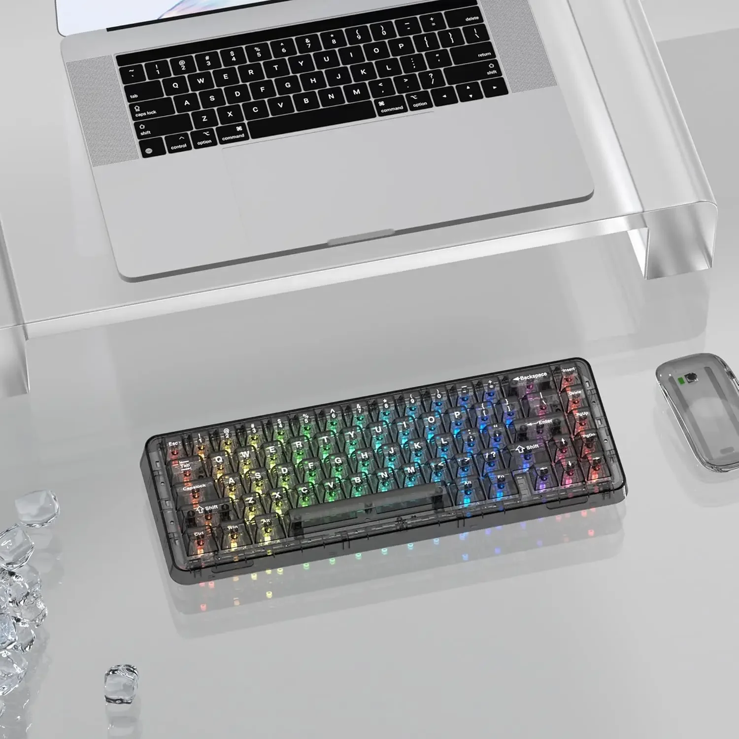 132 Keys Cherry Profile Transparent Keycaps for 60% 65% 75% 100% Backlit Wireless Gateron Mx Switches Mechanical Gaming Keyboard