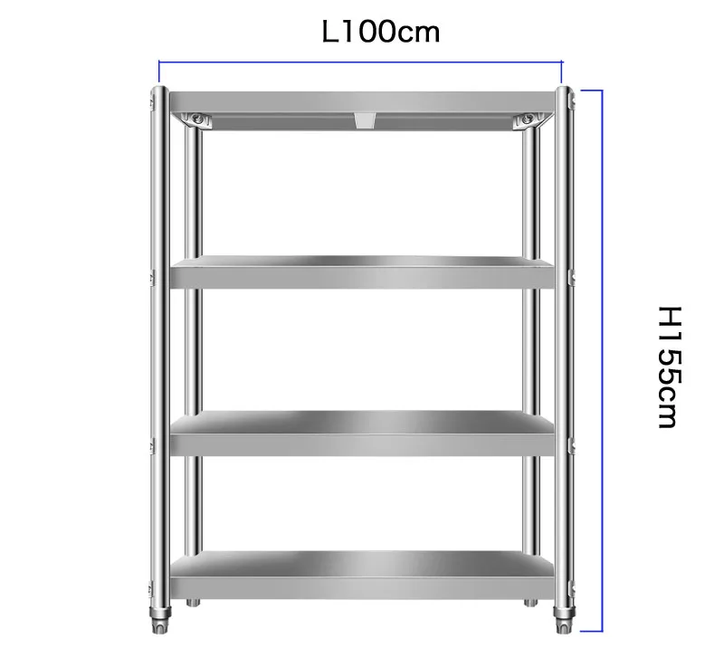 Commercial Stainless Shelf Kitchen Four-layer Shelves Stainless Steel Rack 201 Durable And Sturdy, Customization Steel Shelves