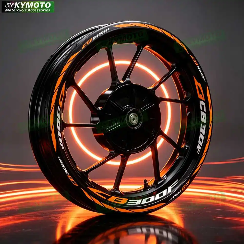 Reflective motorcycle wheel decals for Honda CB300F CB 300F 17-inch front and rear wheel fairings and rims waterproof decal