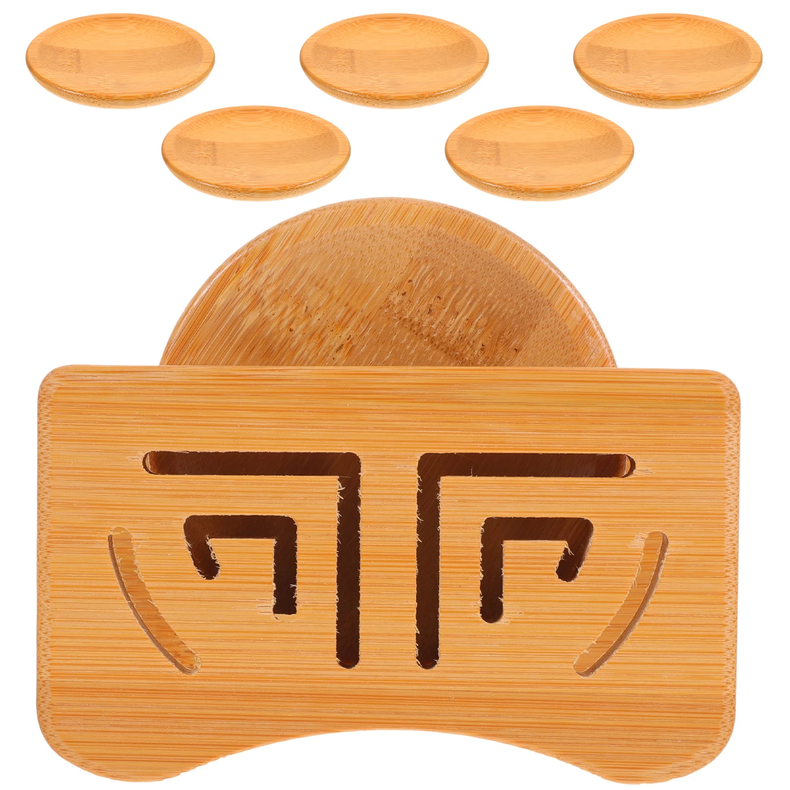 

Round Cup Coaster Bamboo Teacup Pads Non skid Heat Insulation Table Mat for Home Office Protects Desktop Surfaces round cup pads