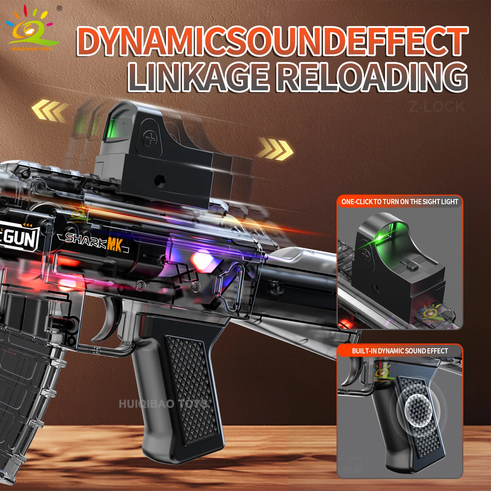 Ak spray elétrico interativo som e luz arma de brinquedo led luz vibração arma submetralhadora brinquedo do menino presente aniversário