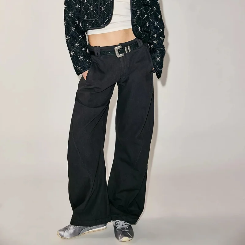 Vrouwen Y2k Baggy Mid Taille Jeans Wijde Pijpen Losse Boyfriend Denim Broek Rechte Pijpen Cropped Barrel Jeans Casual Kleding