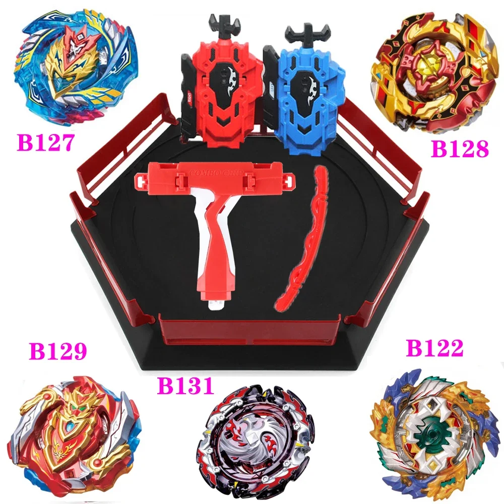 Burst Spinning Top Set B134 B122 B135 B142 Metal Fight Blade Toy with Launcher & Battle Arena Stadium Kids Boys Birthday Gift