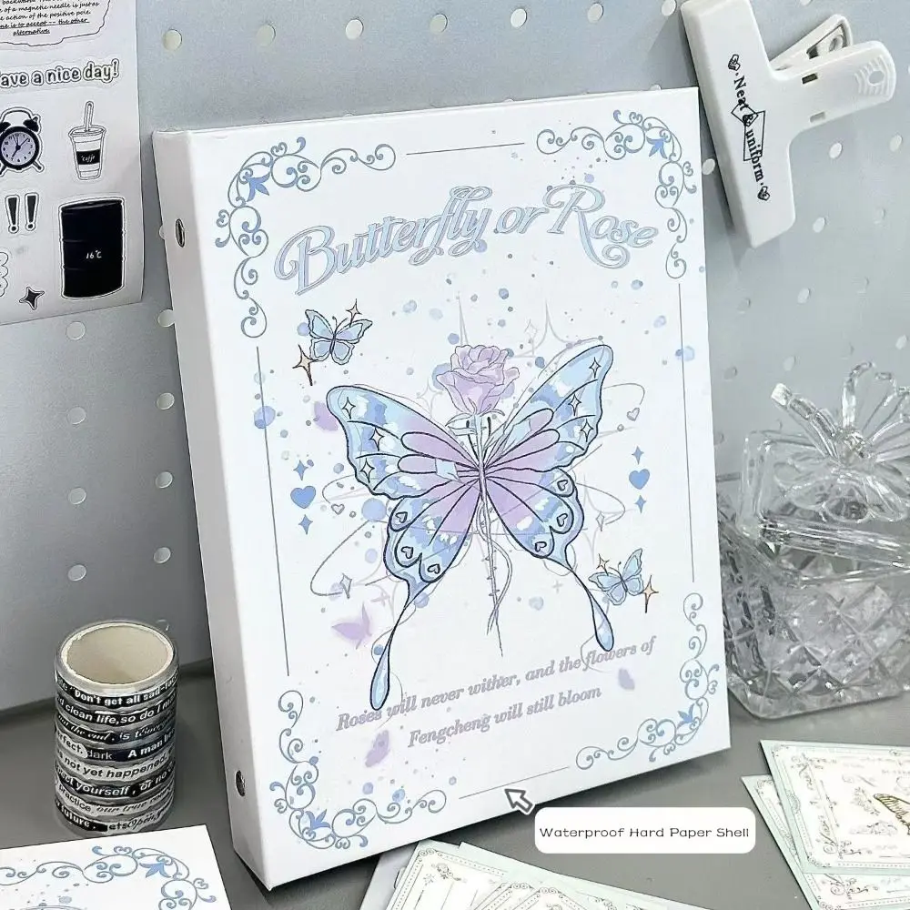INS Butterfly Design A5 Photo Album Loose-leaf 3-inch Size Photocard Collection Booklet Photocard Holder Fan Meeting