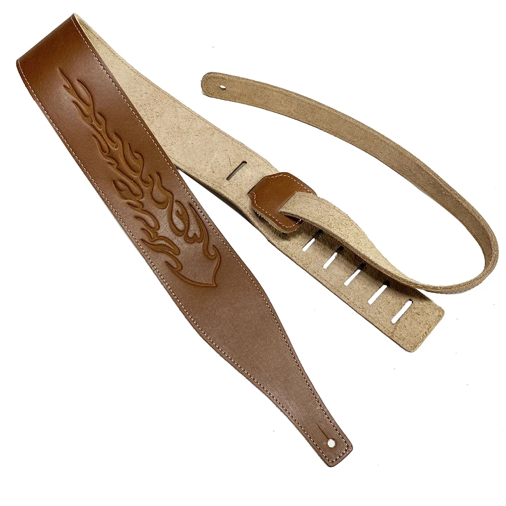 Embossed Guitar Strap Red Brown Electric Guitar Acoustic Guitar Bass and Other Strap Musical Instrument Accessories