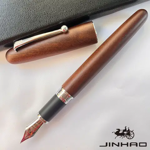 1 PCS JINHAO 9035 Professional Handcrafted Wooden Writing Office School Teacher Classic Writing  Fountain Pen