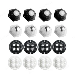 4pcs Moving Roller Kit Heavy Duty Self Adhesive Pulley Wheels 360 Degree Rotation Universal for Trash Can Storage Box Furniture