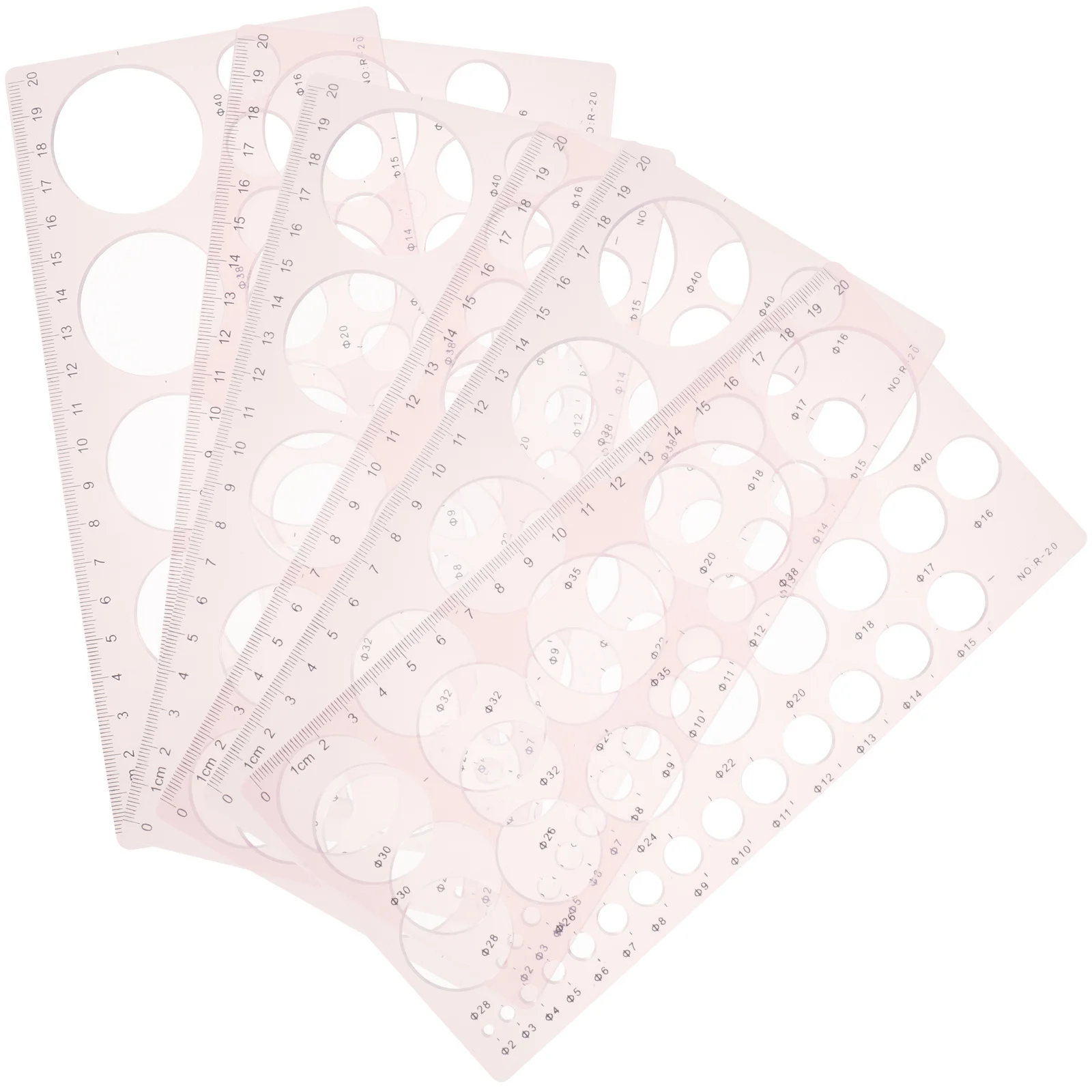 

6pcs Plastic Drawing Template Ruler Geometric Stencils For Students Architecture Engineering Design Portable Circle Measuring