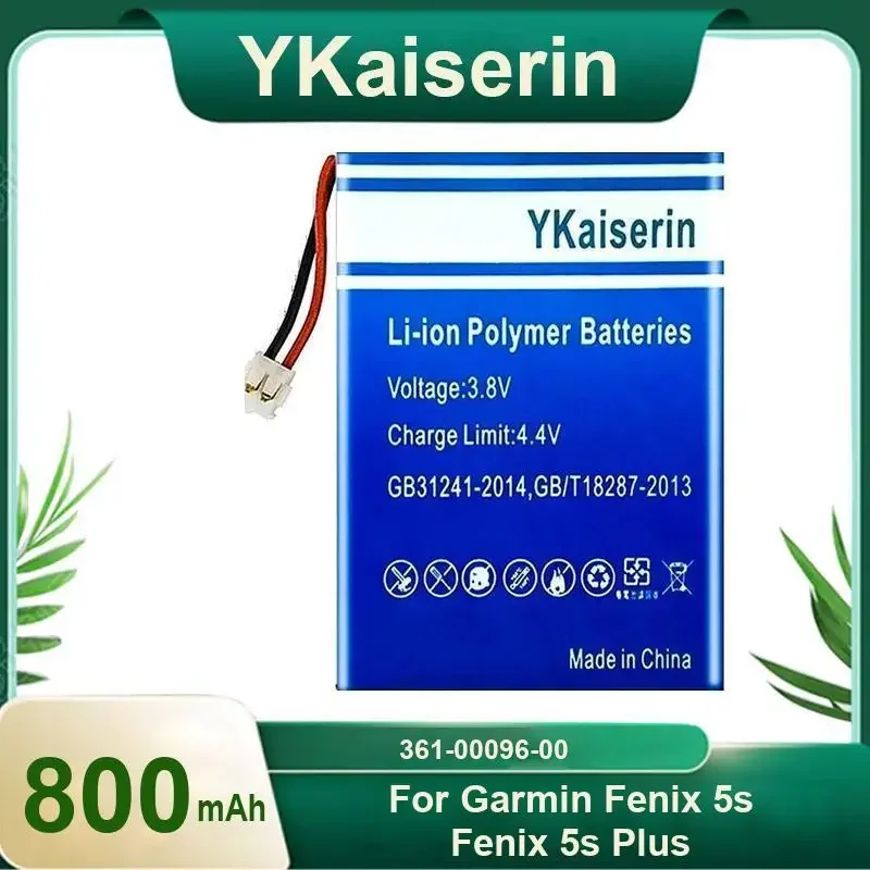 

YKaiserin 800 мАч 361-00096-00 Аккумулятор для GARMIN Fenix 5s Fenix 5s Plus 5sPlus Batterie Batterij + гарантия трек-кода