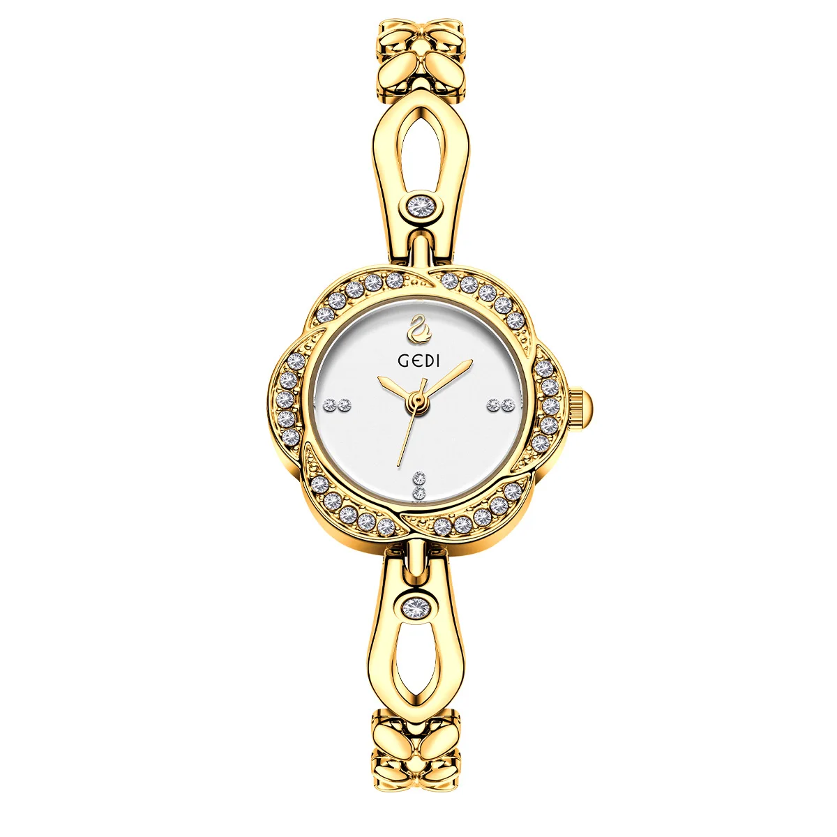 Ladies' Light Luxury Minimalist Bracelet Watches Camellia shaped Dial High Grade Waterproof Female Fashion Quartz Wristwatches