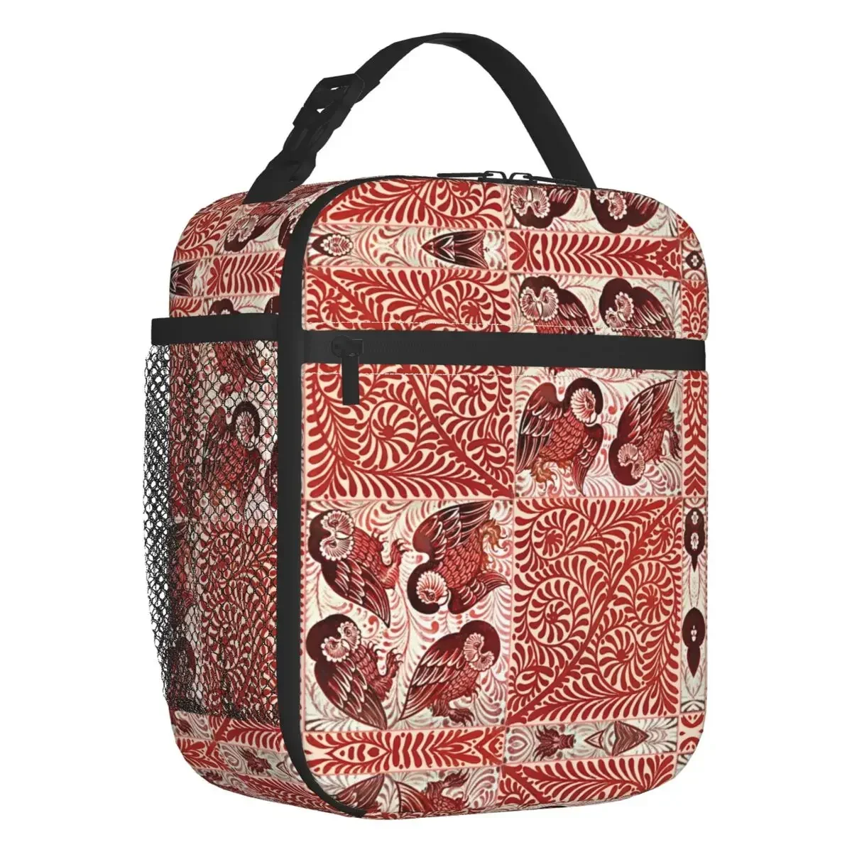 William Morris  De Morgan Owls Bird Of Prey Resuable Lunch Boxes  Floral Textile Thermal Cooler Food Insulated  Bag