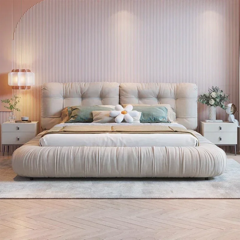 Double Bed Modern ﻿LuxuryKing Size Bed Frames With Head Board Furniture For King Size Bed Base Beds And Frames 180x200cm Home