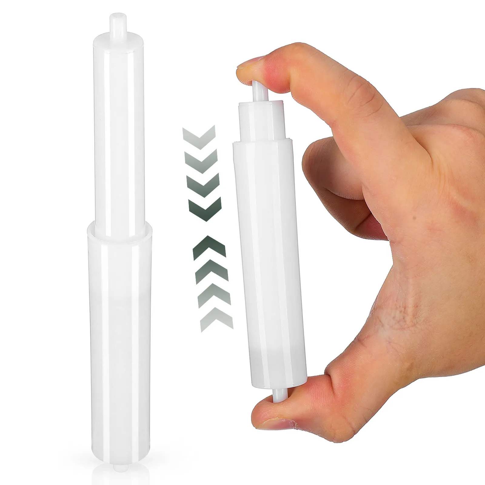 2Pcs Spring Loaded Toilet Paper Holder Replacement Roller Plastic Retractable Spindle Easy Installation Bathroom Tissue Roll