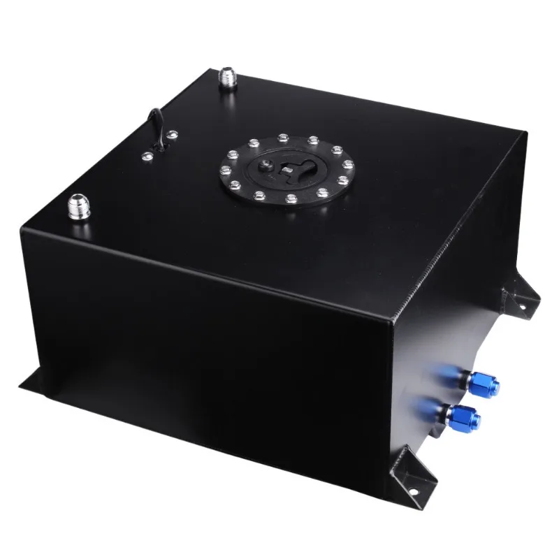 40L Aluminum Auxiliary Fuel Tank Mirror Polish Surge Tank With Plastic Cap Sensor Car Modification Parts