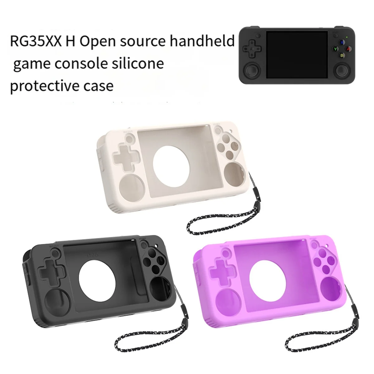 TCE Game Console Protective Case for RG35XX H Open Source Handheld Console Silicone Protective Case,A