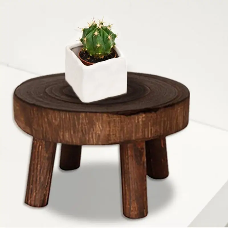 Wooden Plant Stand Flower Pot Base Holder Stool For Indoor Outdoor