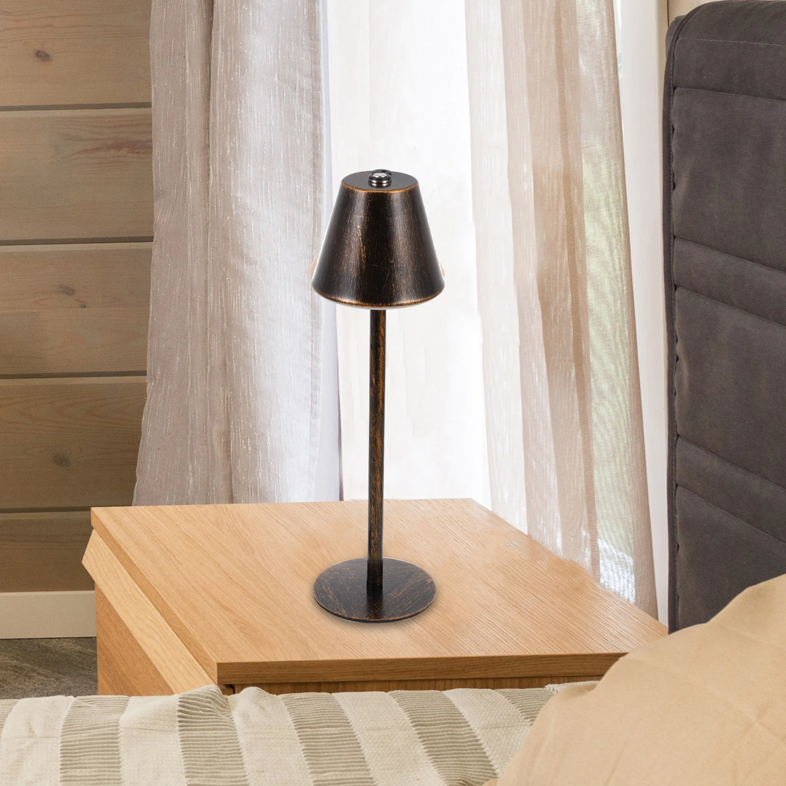 

1Set Copper Charging Desk Lamp LED Eye Protection Light for Bedroom Office Study Student Reading Night Light Home Decorative