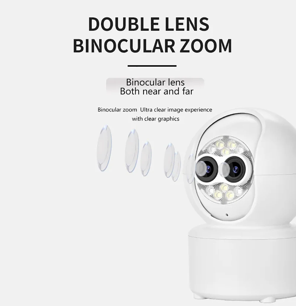 4MP Dual-Lens Security Camera 5X Optical Zoom PTZ WiFi IP Cam with Auto Tracking 2.8mm Lens Wireless Surveillance for Home iCsee - view 3