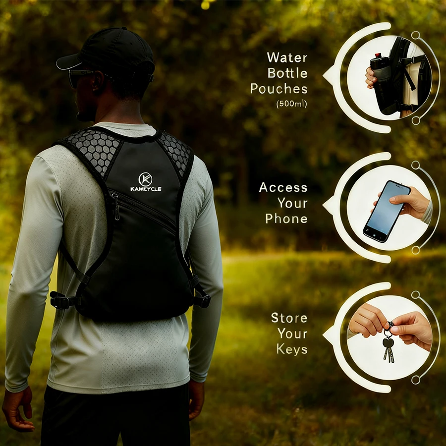 Running Vest Camel Hydration Backpack Lightweight for Mens Womens, Running Backpack Hydration Pack for Marathon, Trail, Cycli