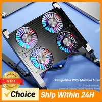 Laptop Cooling Pad with 2/4 Fans Foldable Gaming Laptop Cooler Fan RGB Silent Portable Laptop Holder for 11-17.3 Inch Laptops