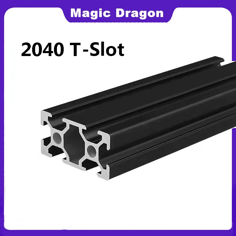 1PCS BLACK 2040 T-Slot European Standard Anodized Aluminum Profile Extrusion 100-800mm Length Linear Rail for CNC 3D Printer