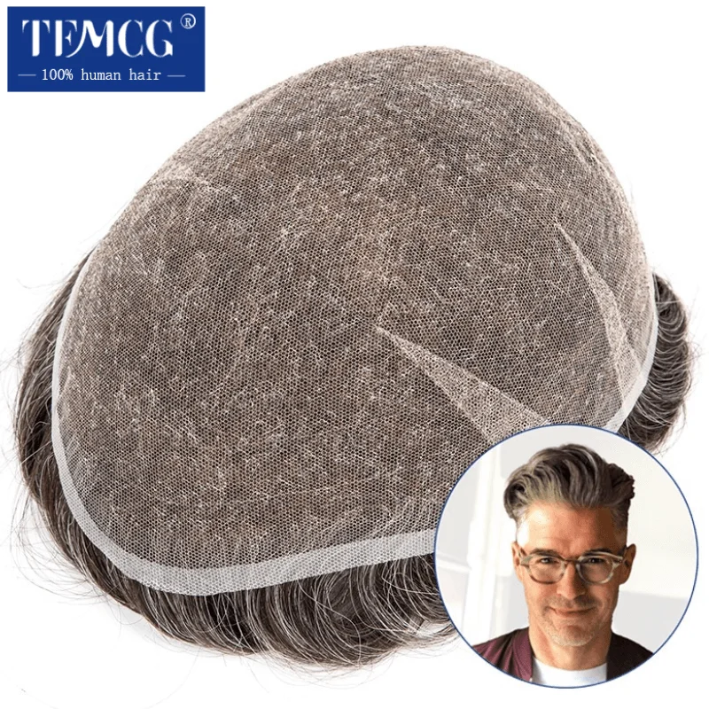 Swiss Lace Toupee Ultra Delicate AIR-Lace Male Hair Prosthesis Breathable 100% Human Hair Toupee Men System Unit Mens Wig