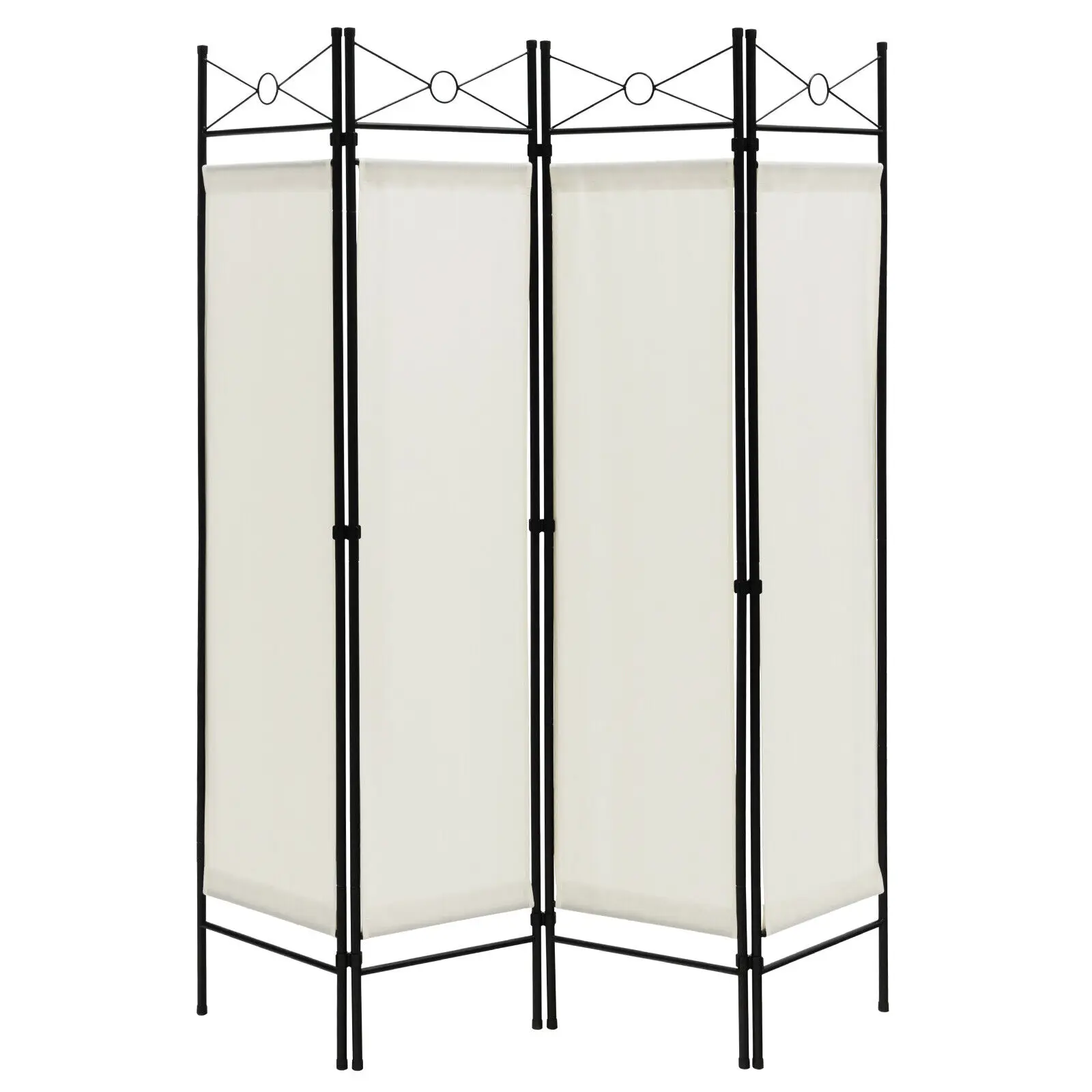 Costway 6 FT 4-Panel Folding Room Divider Freestanding Privacy Screen Steel Frame White