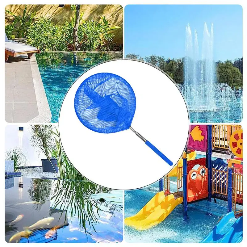 

Pool Cleaning Net Stainless Steel Pool Pond Leaf And Trash Skimmer Net Telescoping Fishing Nets Debris Accessories