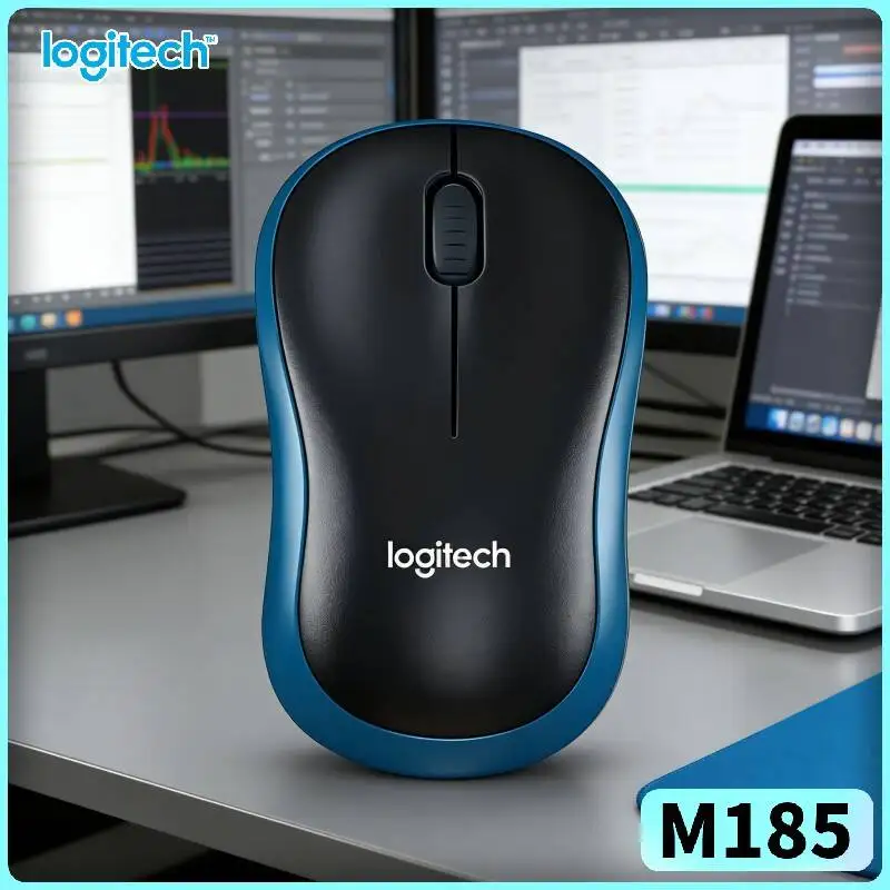 Logitech M185 Power-Extended Mouse 12-Month Usage 1 AA Battery 2.4GHz 10m Range 1000 DPI Tracking Office Accessory