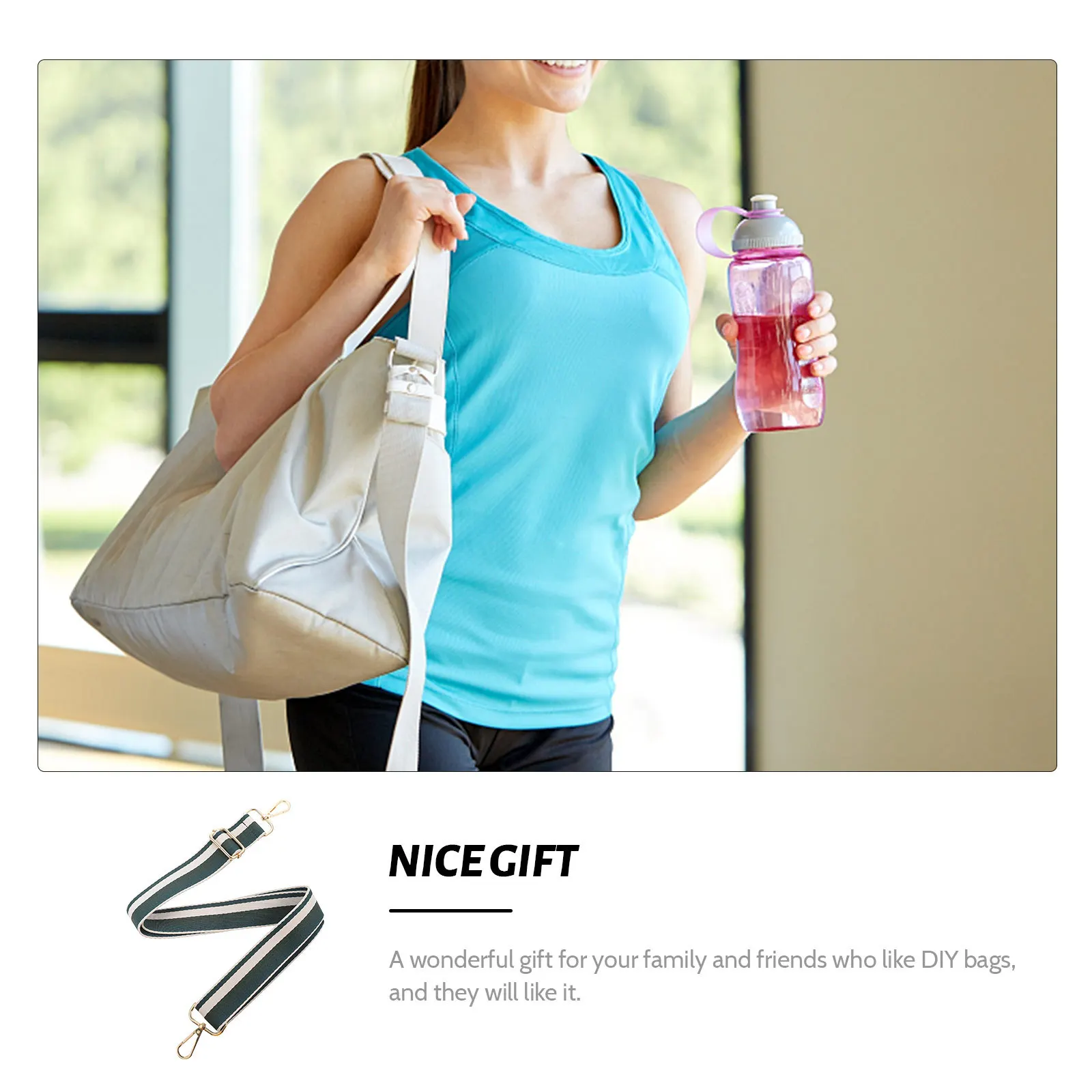 

Adjustable Colorblock Bag Shoulder Strap Replacement Durable Belt for Crossbody Handbag Chain Strap Accessory Fashion Bag