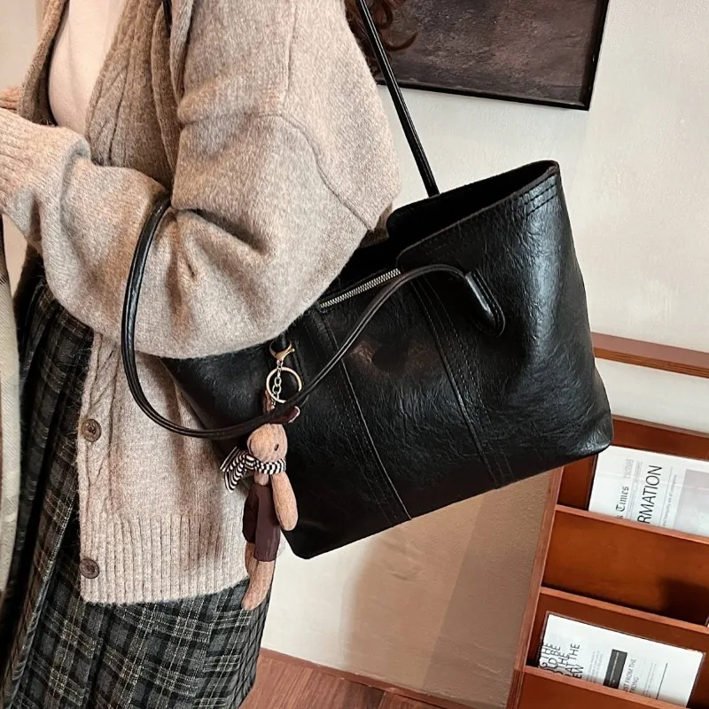 New MuziKai bag high-end vintage large capacity women's bag commuting shoulder bag versatile hot-selling tote bag