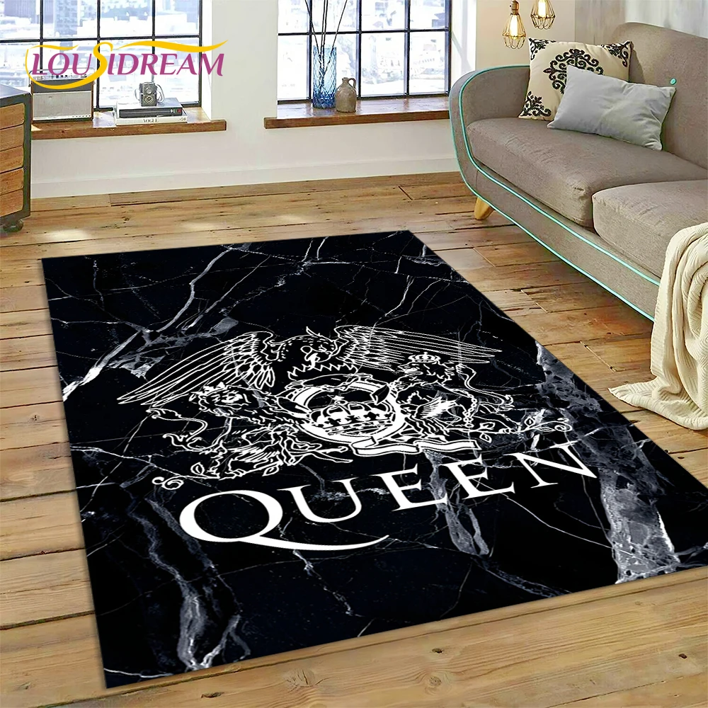 Classics Queen-Rock-Band Freddie Customized Rug Carpet for Living Room Bedroom Decor,Non-slip Decoration for Sofa Doormat Gift