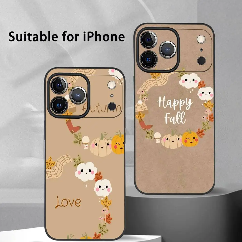 الخريف يترك اليقطين قضية الهاتف آيفون 17 16 15 14 13 برو ماكس زائد البسيطة متجمد لينة حالة فوندا للصدمات #1