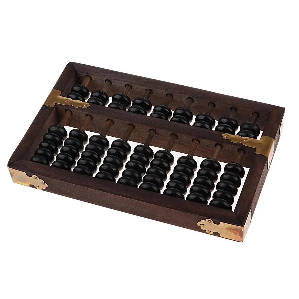 

Vintage Chinese Wooden Abacus Arithmetic 9 Digits Calculating