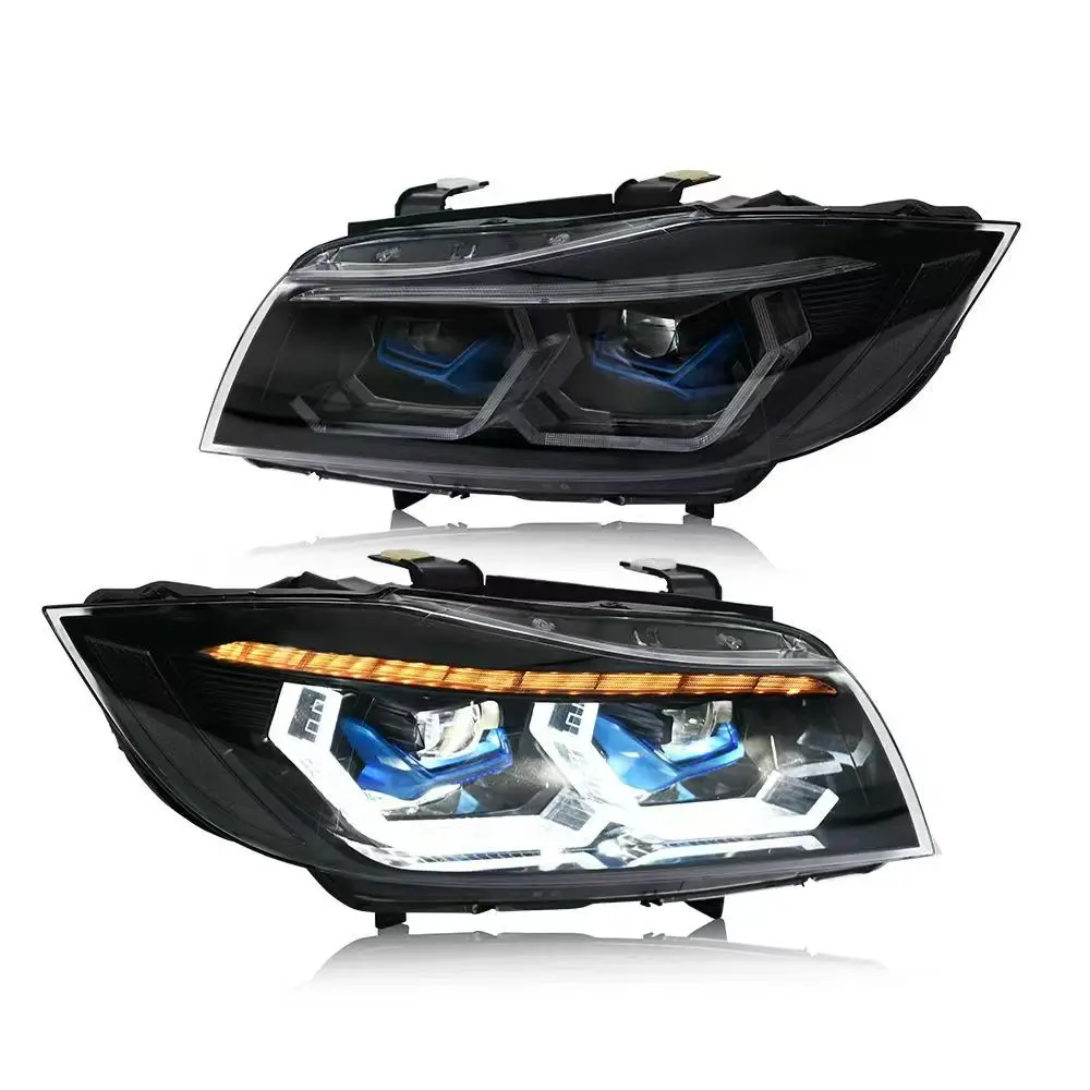 For  3 Series E90 2005-2012 Headlight Assembly, RGB 7-Color DRL Sequential Turn Signal Bi-LED Projector