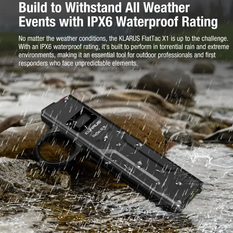 Klarus X1 Ultra-thin EDC Tactical Flashlight Luminus SST-70 LED 4200LM Outdoor Emergency Torch Light Built-in Battery for Hiking