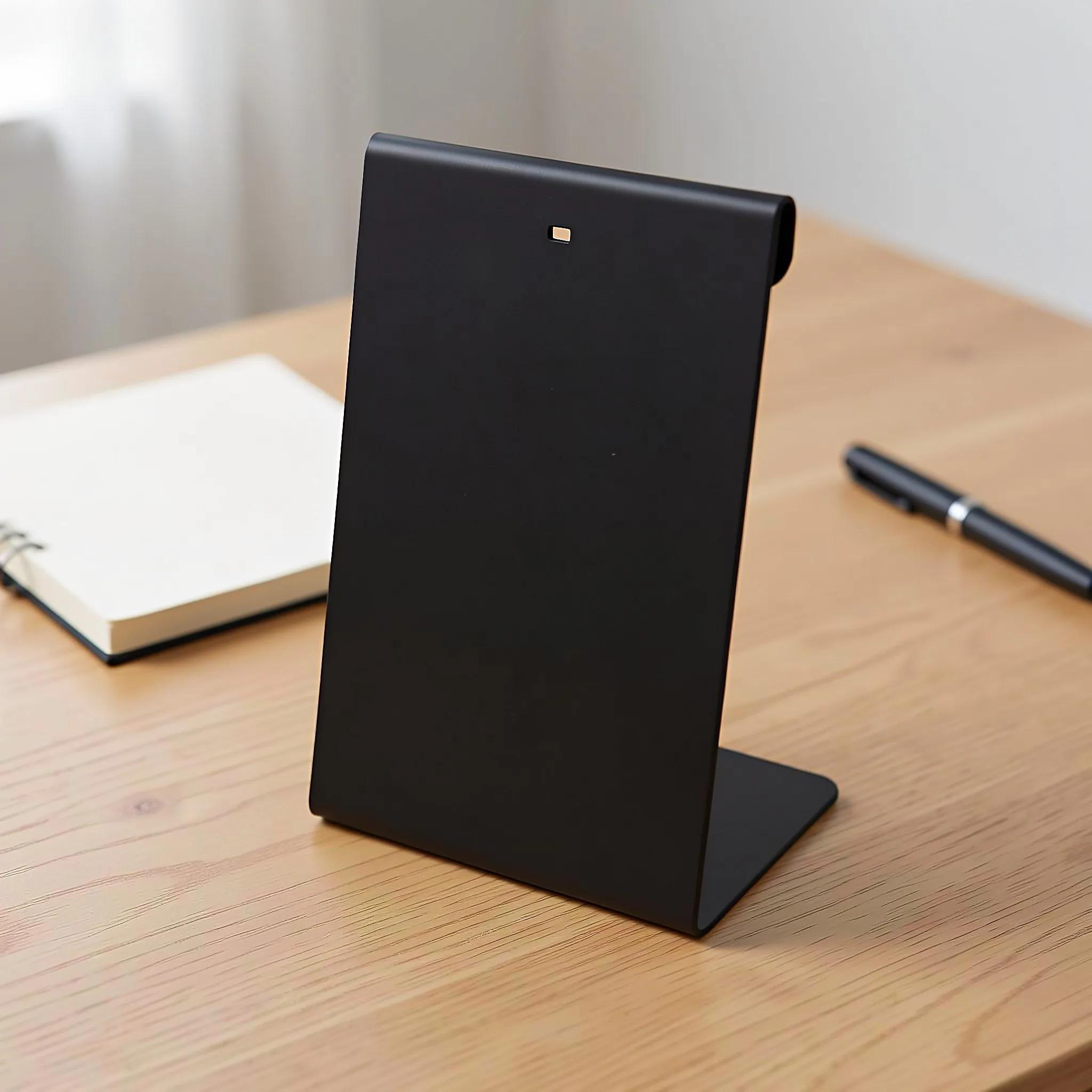 Vertical Black Metal Flip Page Calendar Stand 8x5 Inch Iron Desk Holder Stable Base for Office Reception Counter Organizer
