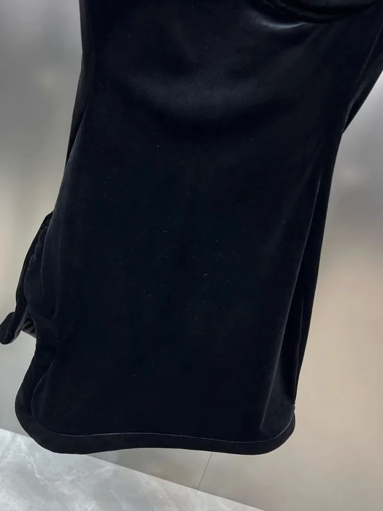 DFDG Women's Summer Black Velvet Cami Dress Sleeveless Bustier Dress Elegant Party Clubwear 2025 Trendy Feminine Fashion Dress