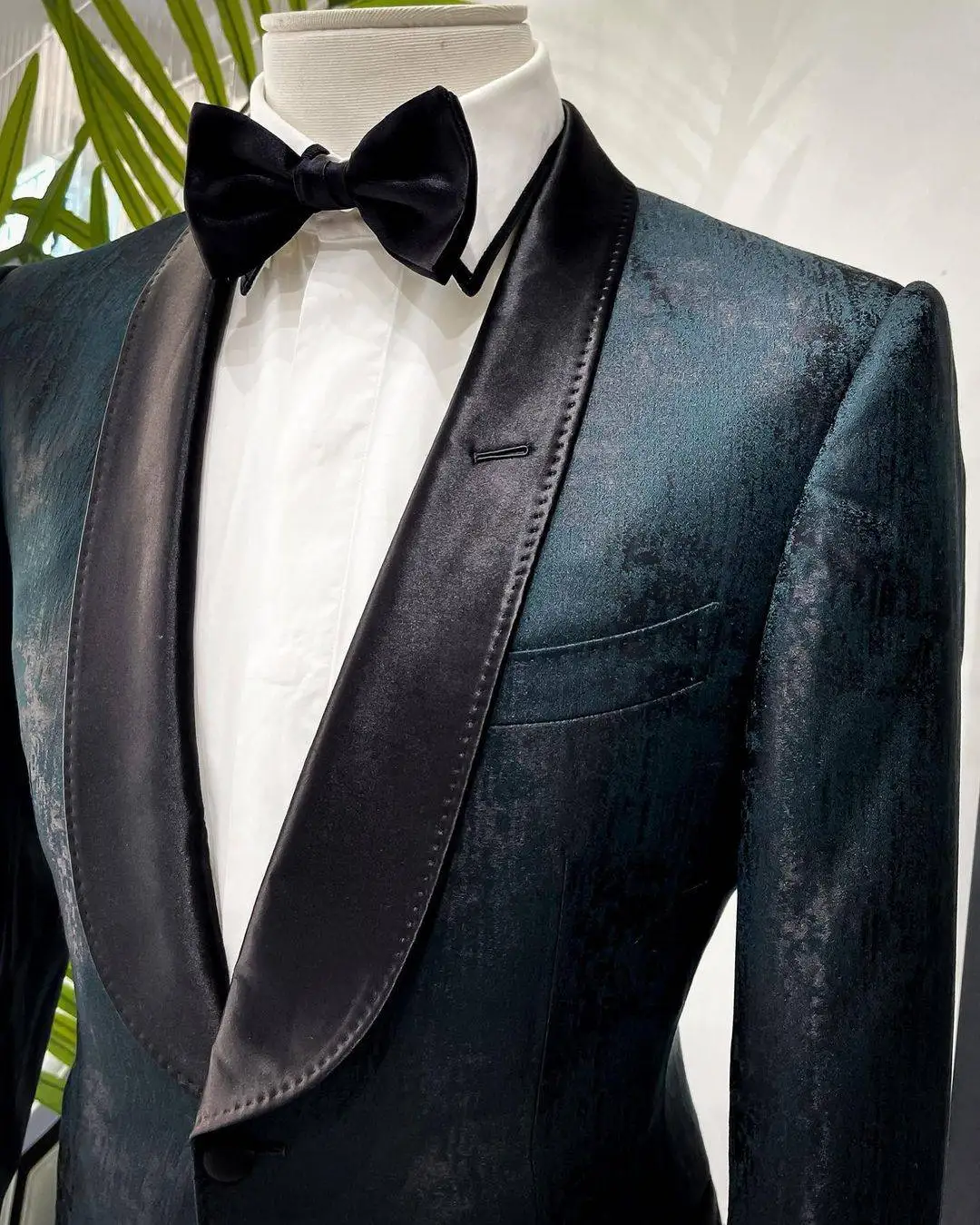 メンズスーツテクスチャブレザーカスタマイズされたワンピーススリムフィット新郎タキシードファッション結婚式フォーマルな機会オーダーメイド着用ジャケット