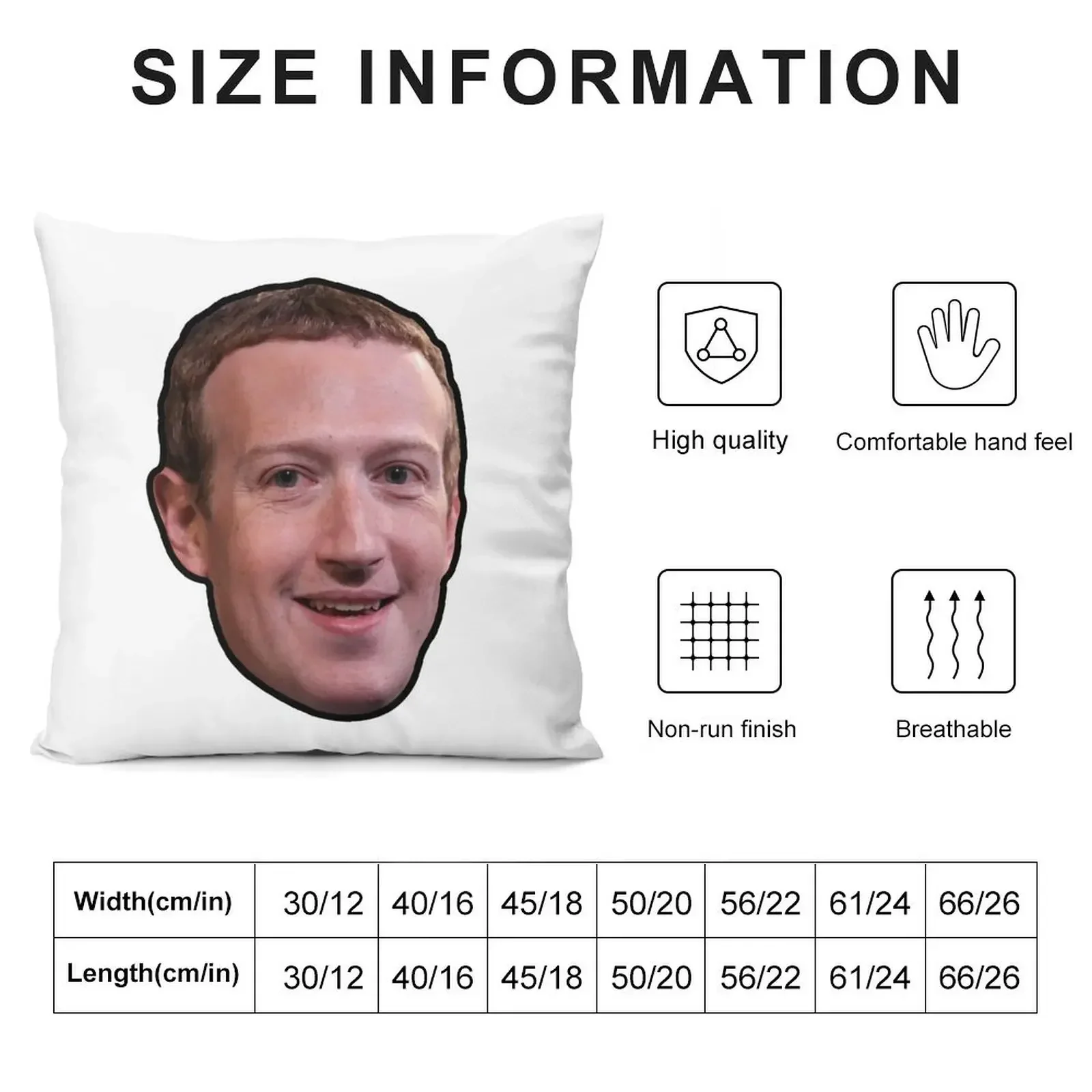 Zuckerberg Throw Pillow Custom Cushion Photo Sofa Cushions Cover Pillow Decor pillow