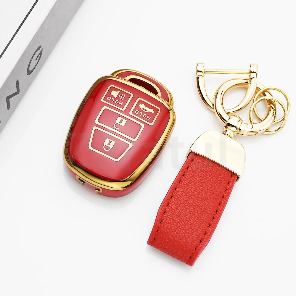 

4 Buttons Keyless TPU Car Key Cover Case For Toyota Vios Prius C Highlander Camry Rav4 Corolla 2016 Tacoma Keychain Accessories