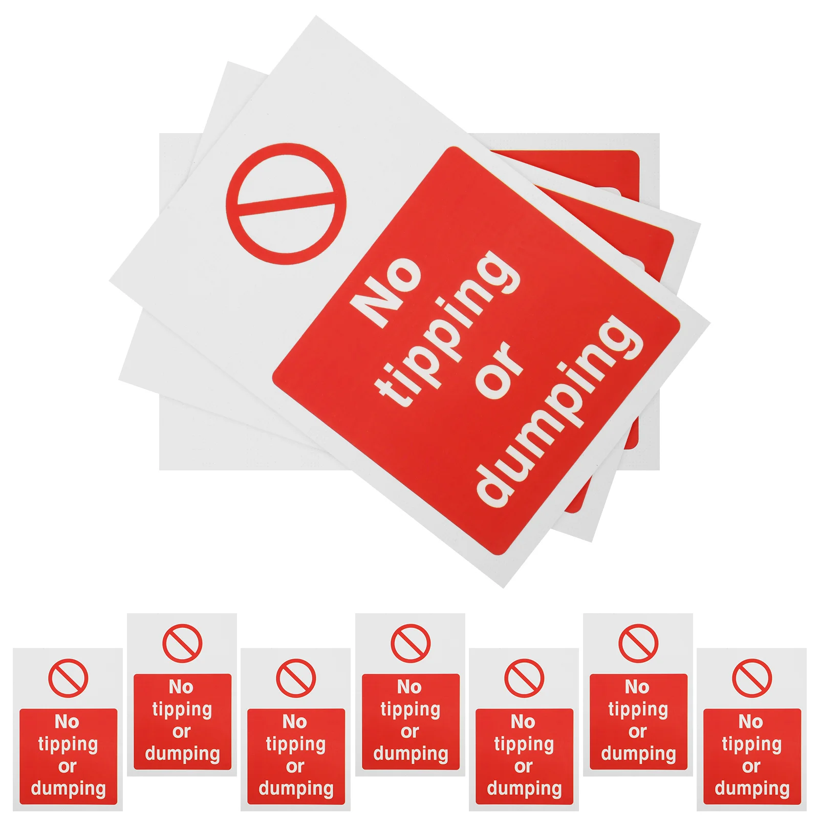 10 Pcs Dumping Sign Bright Stickers Signs Outdoor Warning Labels Traffic Safety