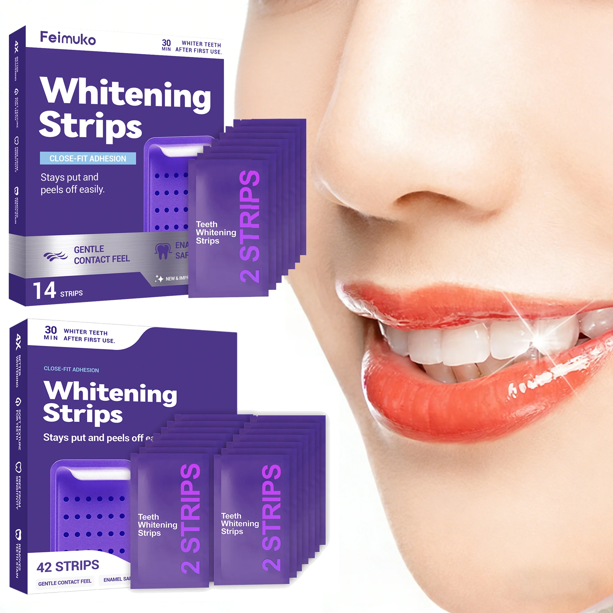 

Фиолетовые полоски для отбеливания зубов Brighteni: улучшение цвета зубов, устранение желтизны, яркая улыбка, гигиена полости рта, отбеливающие полоски для зубов